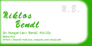 miklos bendl business card